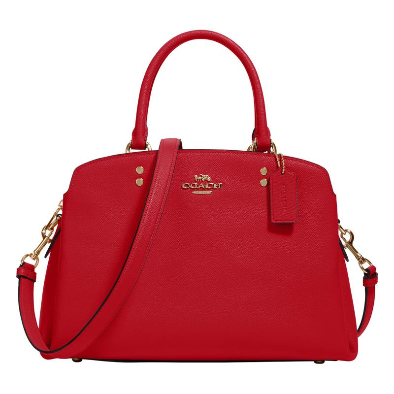Bolsa Coach Lillie Carryall Crossgrain Leather True Red - Carteira